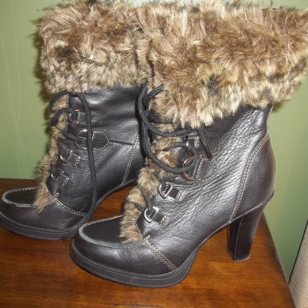 Report Leather & Faux Fur Vail Boots Size 7.5